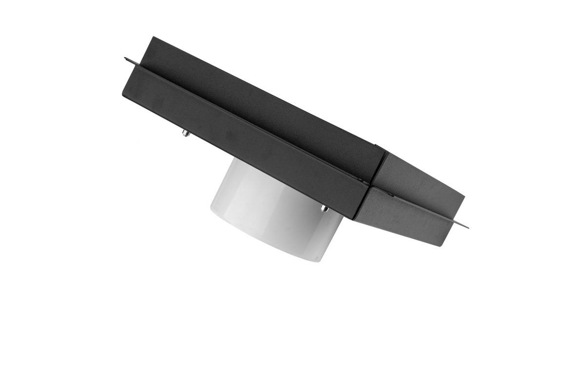 Решетка скрытого монтажа FoZa ПОД ПЛИТКУ 207х207 с вентилятором 100СНК, обратный клапан, таймер+датчик влажности, черная, 100мм