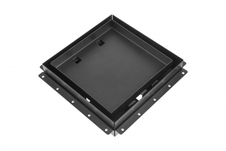 Решетка скрытого монтажа FoZa ПОД ПЛИТКУ 207х207 с вентилятором 100СНК, обратный клапан, таймер+датчик влажности, черная, 100мм